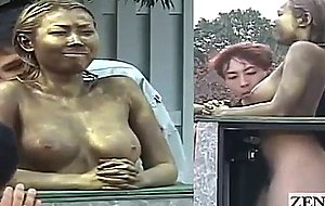 Subtitled public japanese park statue prank covert sex