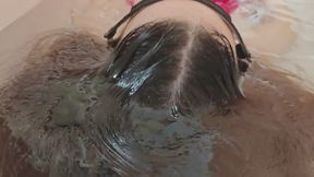 Custom Underwater Wet Hair Movements Caressing Roots Lenghts