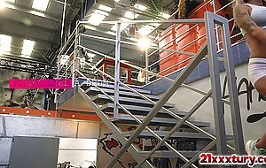 Ultra hot sexy gym babe Monika Fox Double Penetrated