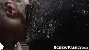 ”Hot step old woman Belinda Bee & family cum together at a swingers club”