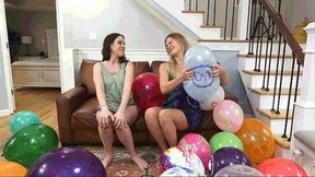 Popping fan sent balloons with Amiee Cambridge & Vika [4k]