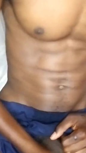 Stroking My Big Black Cock Threw My Boxer Shorts