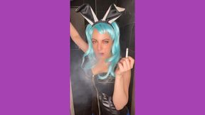 NYLON PANTYHOSE BLUE PART 4 SMOKING VIDEO