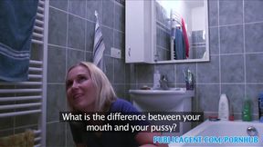 Amateur Blonde wants sex on a table