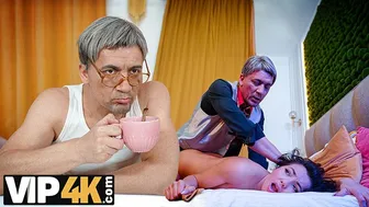 Young brunette gets fucked by older man in steamy roleplay