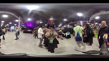 Ebony girl VR body tour at EXXXotica NJ 2021