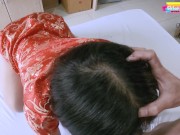 Chinese New Year 中国新年 Fuck big tits college in Cheongsam เย่อน้องหมวยคาชุดกี่เพ้า