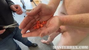 Cock thrashed and scorched with burning hot Dorset Naga chillies - Master Bex - MP4 HD