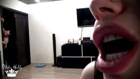 Goddess of winds blowing huge tornadoes from her big lips and making you fly away