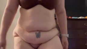 Panty fetish BBW tries on new panty haul