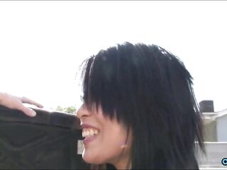 This lucky individual engaged in oral-job sex with an Oriental woman and thereafter engaged in vigorous raunchy intercourse with her