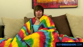 BoyObsession.com - Interviewed gay guy toys his ass and jerks his cock solo hard
