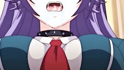 Watch this shy anime cutie gulp down a massive dick and flaunt her stunning tits