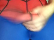 making Soft COCK get HARD using MASSAGE GUN ** HORNY SPIDER-MAN **