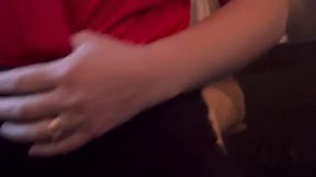 Hotwife seduces men in a no-bra, no-panty outfit