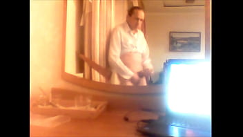 masturbates and releases sperm to the music