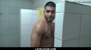 Uncircumcised Latino moist In Gym Douche