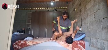 Working Neighbor Being Slut in Bed