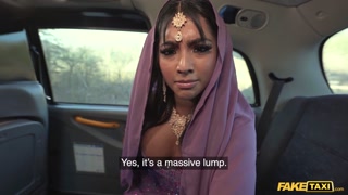 Fake Taxi Bengali nurse takes a big cock in her her tight Asian pussy with her big tits out