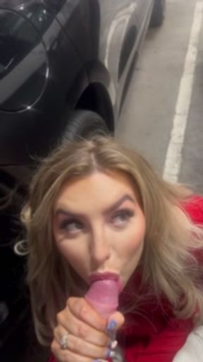 Big tits Brit KirstyB sucks and fucks in public carpark