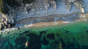 Voyeur! Sexy Hairy Milf Surfer Discovered By Drone