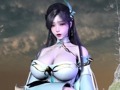 Gorgeous 3D brunette enjoying some bondage sex