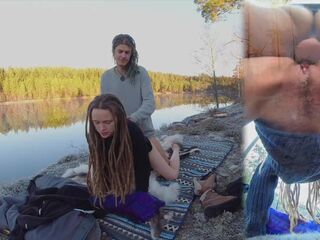 Sex on a reindeer skin next to a forest lake - RosenlundX - 60fps