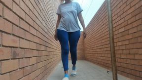 Risky outdoor flashing my big ass