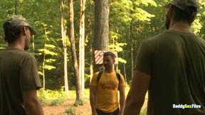 DaddySexFiles: Conner Joe and CJ get down for an outdoor military threeway raw