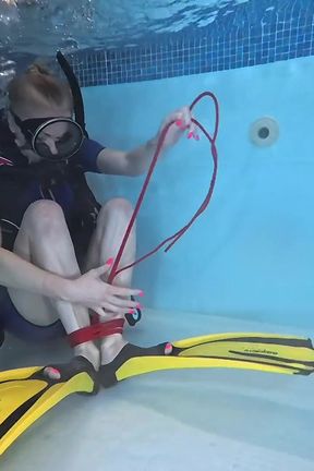 Bound Beneath the Surface - Scuba Tease &amp; Rope Play in Vintage Wetsuit
