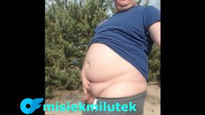 small dick&#x1F32D; outdoor solo play with teddy bear