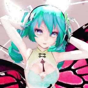 Miku Hentai Dance Undress Creampie MMD 3D Butterfly Shake It MMD 3D Emerald Hair Color Edit Smixix