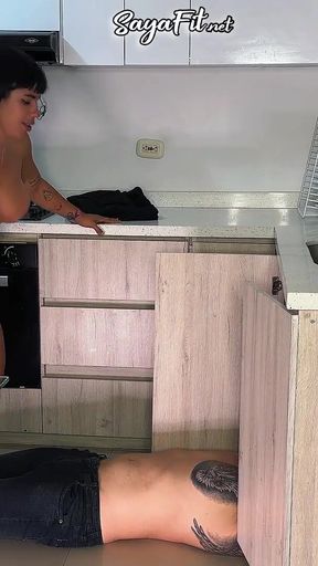 Jaw-dropping moment from &quot;I seduce my plumber neighbor with my delicious body until he cheats on his wife - Sayafit&quot;