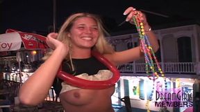 Mardi Gras First Timer Shows Tits & Pussy