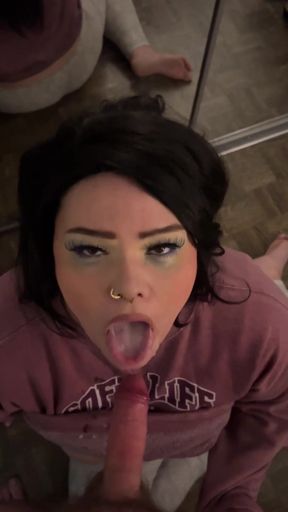 No Hands Blowjob with Swallowing Cum in Mouth and Post Orgasm Sucking!   Clip 1
