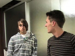 Sexy cock sucking at the doctor office while other twink