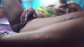 Cute Ebony GF enjoys solo masturbation in homemade video