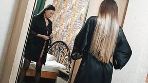 Steamy Stepmom Wears stockings, Teases her_moist pussy&#x270C;, & Takes a huge cock_anally