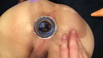 Gapping my butthole with a buttplug &amp_ glass toy