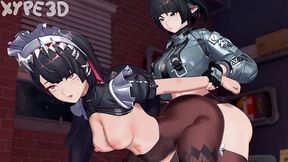 Jane Doe Fucks Maid Ellens Throat And Then Gives Her A Thick Creampie In Standing Doggy(futanari, Hardcore, Throatpie, Creampie