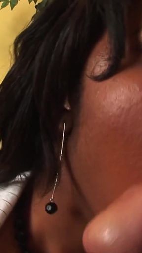 Eager to take the sex therapy the busty ebony sucked and fucked the horny doctor   Clip 1