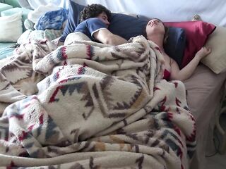 Stepson gets up with stepmom in the daybed and screws the wrong gap