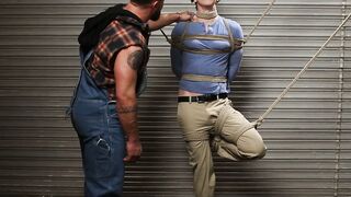 Mechanic Heath Halo Tames Twink Sage Roux in Sizzling Bondage Ride