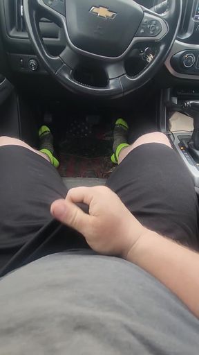 Public Cum in Blue Panties.