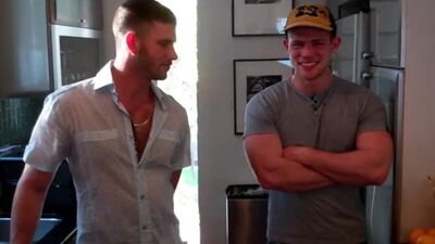 Jimmy Fanz and Kurtis Wolfe in behind the scenes gay video