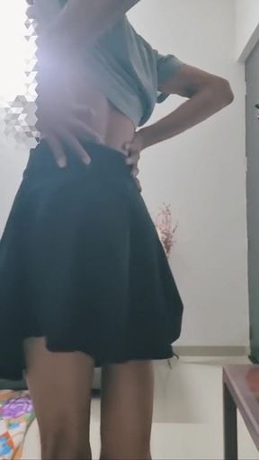Cute Gay Sissy in Skirt