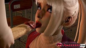 Hot Blonde Angele With Anal Plug Rule34 Animation - Tongue Licking Big Dick, Standing Handjob Stroking, Sitting Titfuck Cumshot