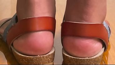 Ebony Dirty Sandal Foot Tease