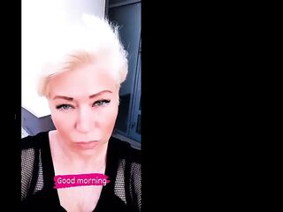 A camgirl wife furiously bangs herself with a sex toy in an armchair during the time that her writer spouse smokes on the balcony...))