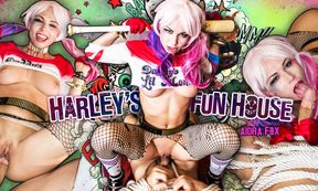 Harleys Fun House - Blonde Cosplay Riding With Aidra Fox